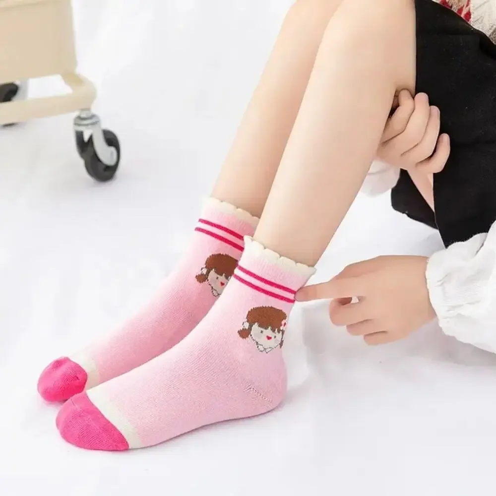 New 5 pairs new cotton socks girl 4-8 years